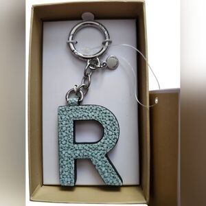 Michael Kors NEW With TAGS Blue Beaded Letter R Keychain Bagcharm